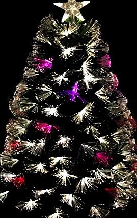 CHRISTMAS CONCEPTS 48 Inch (4FT) Green LED Firework Fibre Optic Christmas Tree With Warm White LED   Colour Changing LED Lights