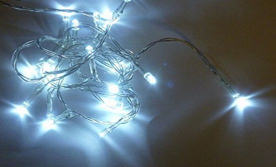 CHRISTMAS CONCEPTS Battery Operated Fairy Lights With 20 White LEDs - 2 Metre Length - Christmas / Wedding / Everyday Decoration