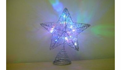CHRISTMAS CONCEPTS Christmas Tree Top Star In Silver with Colour Changing LED Lights - 15cm