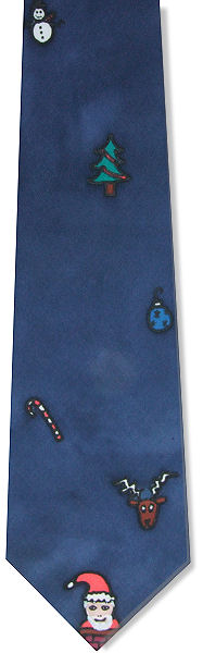 Christmas Handpainted Silk Tie
