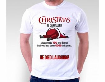 Christmas Is Cancelled White T-Shirt Large ZT