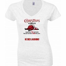 Christmas Is Cancelled White Womens T-Shirt