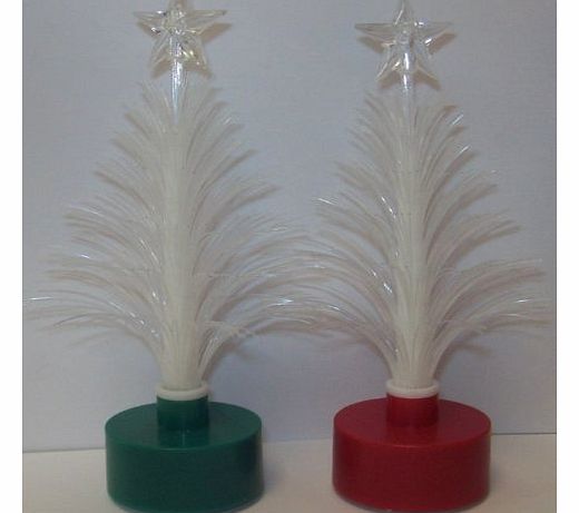 Mini Christmas Light Up Fibre Optic Christmas Tree - Set Of 2