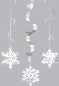 Christmas Snowflake Wavy Dangler PK3 (91.5cm)