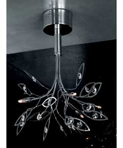 Chrome 5 Light Peacock Ceiling Fitting