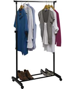 Chrome Plated Clothes Tidy Rail - Black