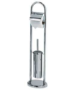 Chrome Plated Toilet Brush and Toilet Roll Holder