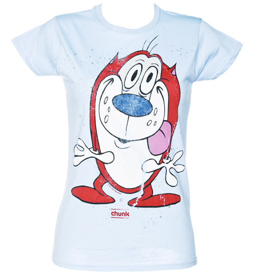Chunk Ladies Sky Blue Ren And Stimpy T-Shirt from Chunk