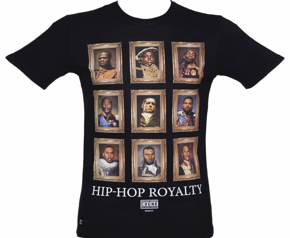 Mens Black Hip Hop Royalty T-Shirt from Chunk