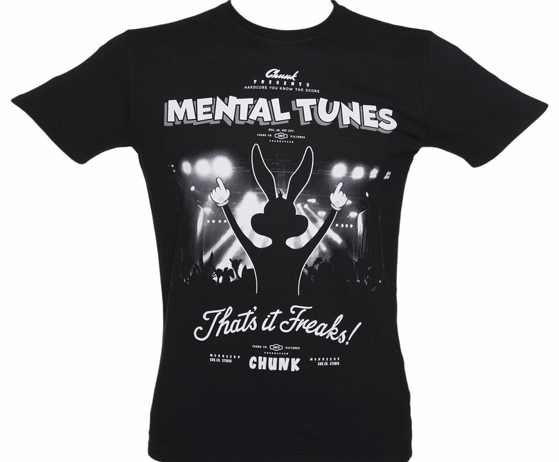 Chunk Mens Black Mental Tunes T-Shirt from Chunk