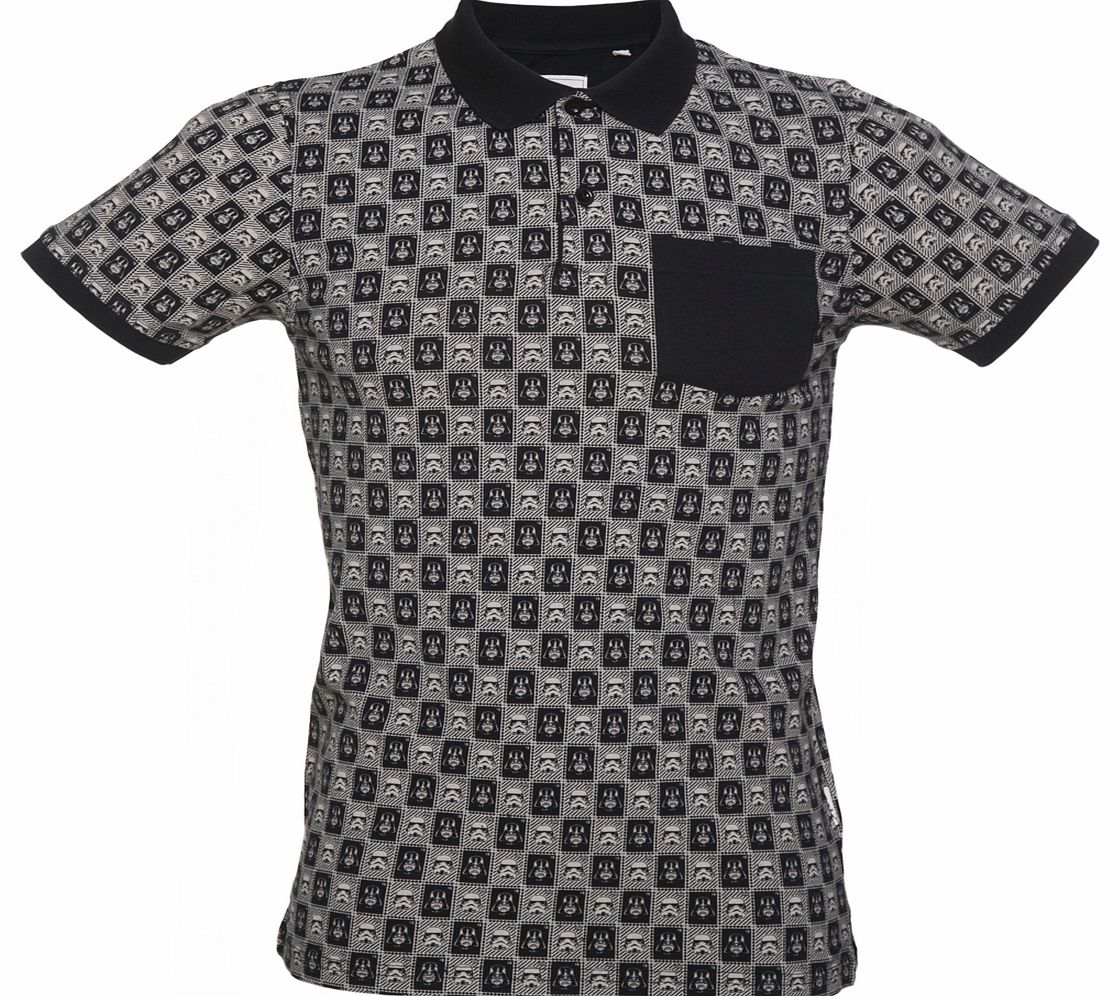 Mens Black Trooper Stamp Polo Shirt from Chunk