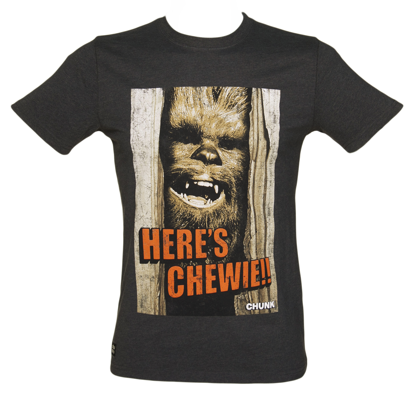 Chunk Mens Charcoal Heres Chewie Star Wars T-Shirt