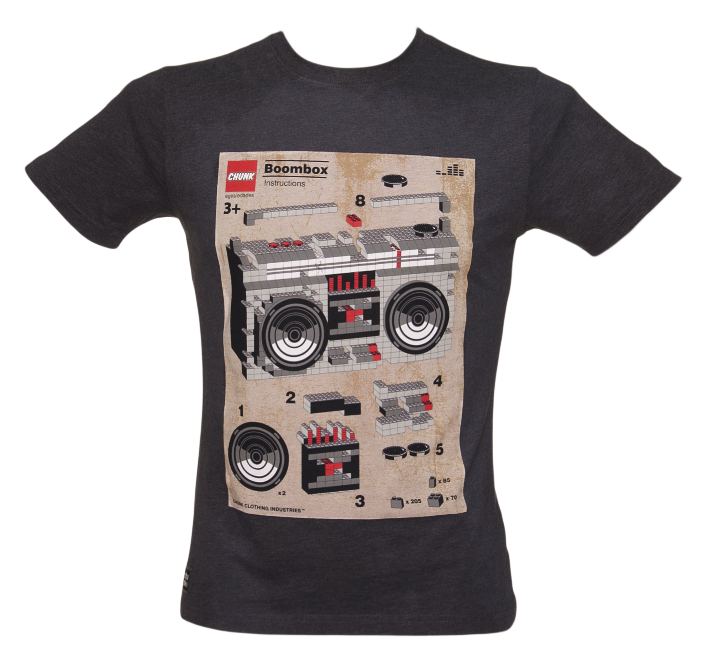 Mens Charcoal Marl Build Your Own Boombox