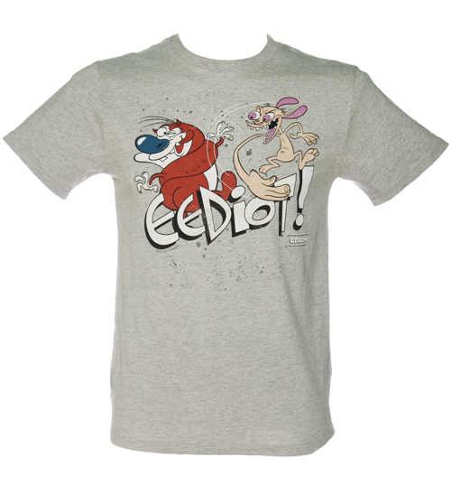 Chunk Mens Grey Ren And Stimpy Eediot T-Shirt