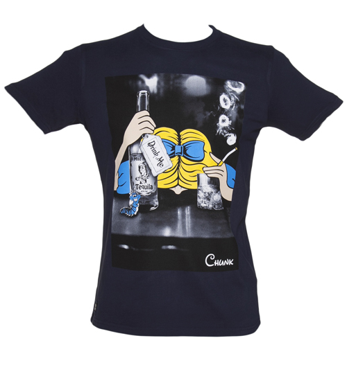 Chunk Mens Navy Drink Me Wonderland T-Shirt from