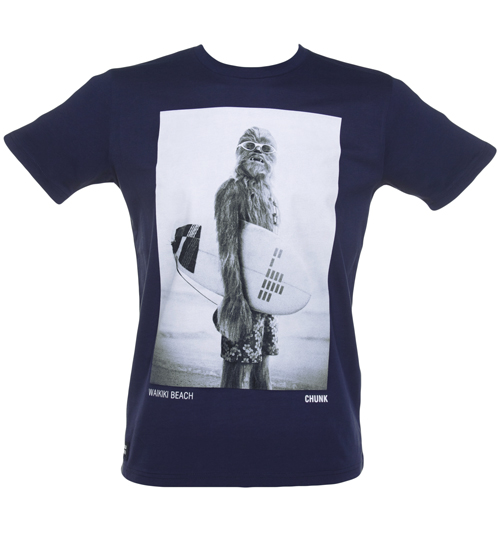 Mens Navy Star Wars Wookie Surfer T-Shirt