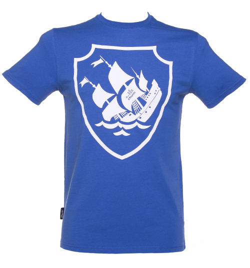 Mens Ship Wrecked Badge Blue T-Shirt from