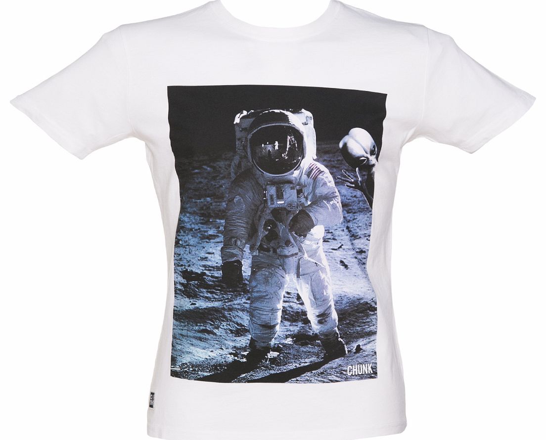 Chunk Mens White Alien Space Bomb T-Shirt from Chunk