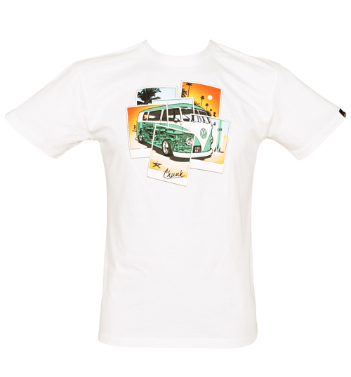 Chunk Mens White Camper Snaps T-Shirt from Chunk