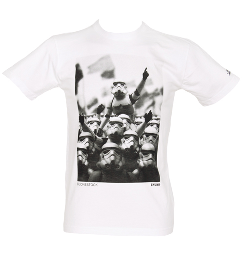 Mens White Clonestock T-Shirt from Chunk