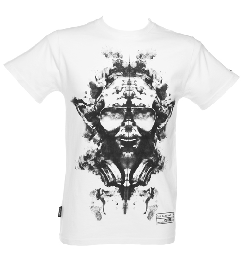 Mens White Ink Blot Yoda Star Wars T-Shirt