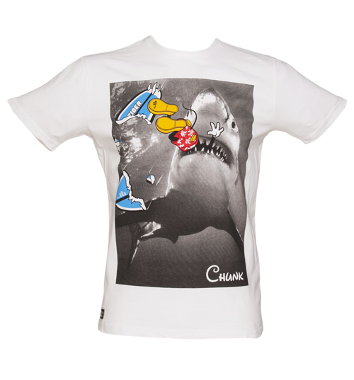Chunk Mens White Paws Shark T-Shirt from Chunk