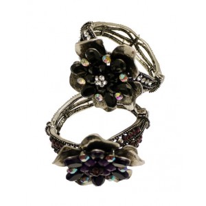 Chunky Floral Diamante Clasp Bracelet