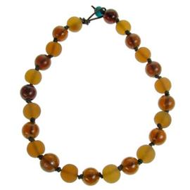 chunky Recycled Glass Amber Necklace