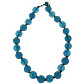 chunky Recycled Glass Blue Necklace