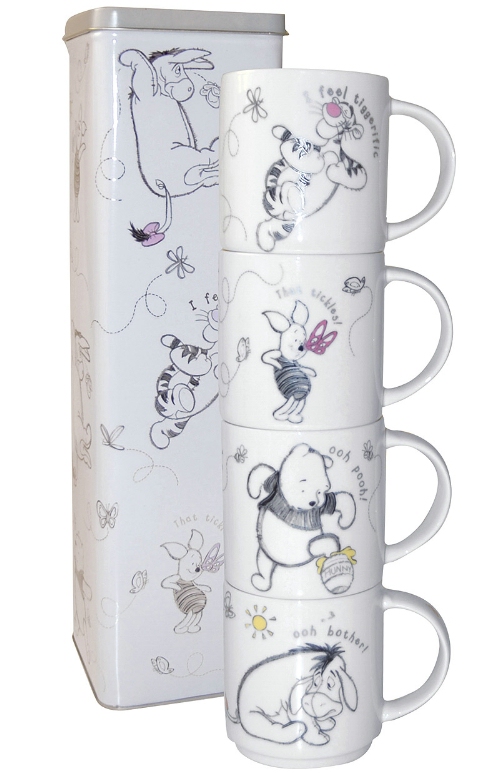 Winnie The Pooh Silver Lining Set of 4 Mugs