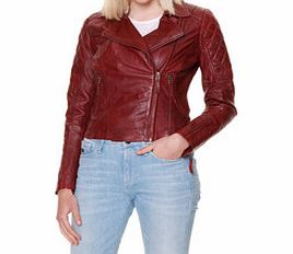 Chyston Sydney oxblood leather biker jacket