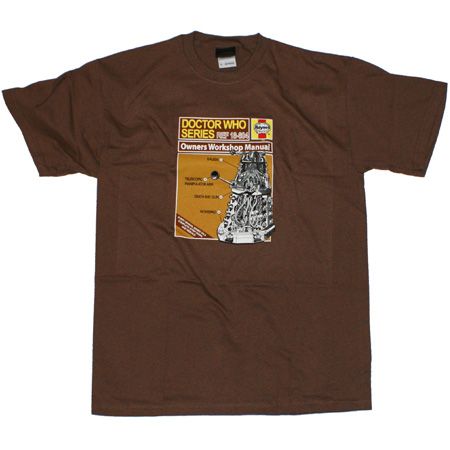 CID Dr Who Dalek Haynes Manual Brown T-Shirt
