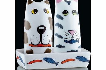 Cilio Dog and Cat Salt and Pepper Shaker Set Salt and