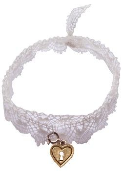 Vintage Lace Cream Wrap Bracelet with Charm by