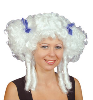 wig, white with ringlets