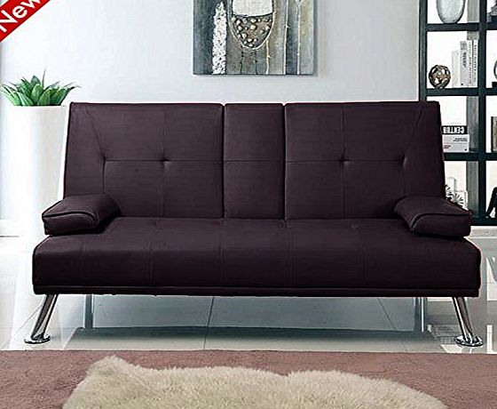 Style Futon Sofabed With Drinks Table Sofa Bed by SOUTHERN SOFA BEDS (brown)
