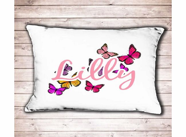 Cinnamon Bay Personalised pillow case girls butterfly design perfect birthday gift