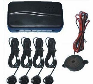 MATT BLACK Rear Car Parking Reversing with 4 Sensor Buzzer Mini box Kit