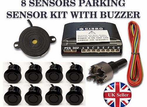 CISBO Parking Reversing 8 Sensors buzzer alarm sensor system - Silver