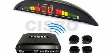 CISBO Pearl White Wireless Car reversing parking Four 4 rear sensors with Colour LED displayer
