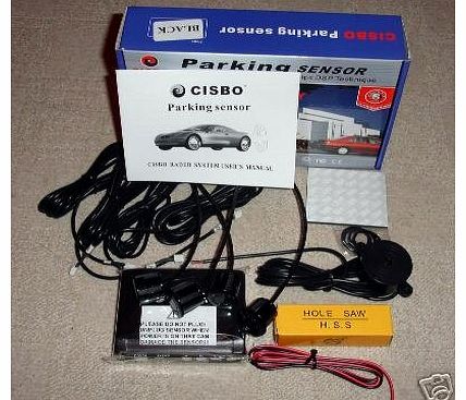 CISBO Rear Car Parking Reversing Buzzer Alam 4 Sensors Kit in Black