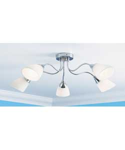 5 Light Ceiling Fitting - Chrome-Plated