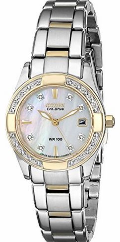 Citizen  ECO-DRIVE Womens EW1824-57D Regent Two-Tone Diamond Watch