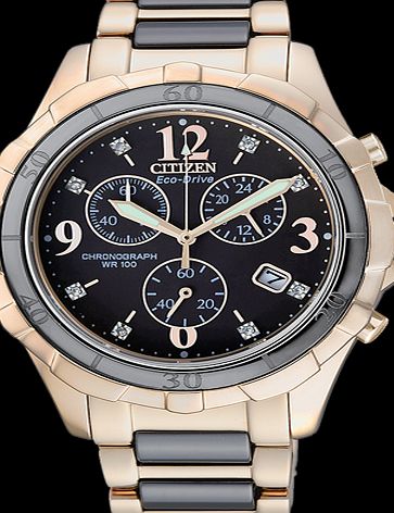 Citizen Eco-Drive Ladies Ceramic Chronograph