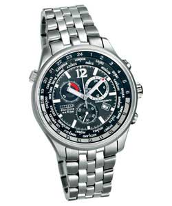 Gents Eco-Drive Chronograph World Time Watch