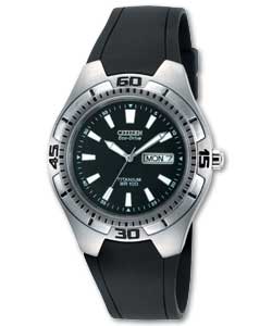 Gents Eco-Drive Titanium Ion Carbide Watch
