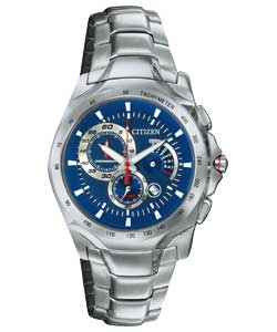 Mens Chronograph Blue Dial Watch