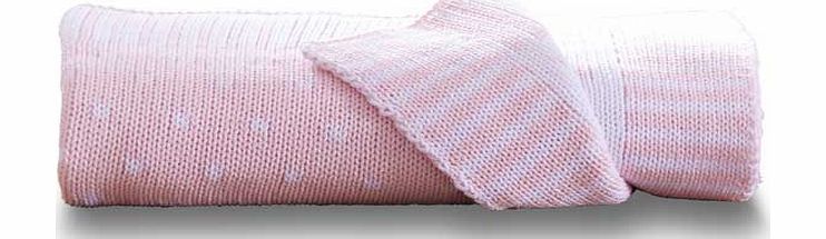 Clair de Lune Double Knit Spot Blanket - Pink