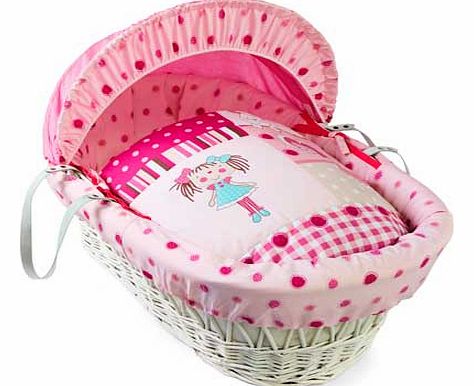Clair de Lune My Dolly White Wicker Moses Basket