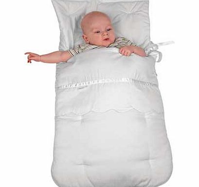 Clair de Lune Pinstripe Papoose - White